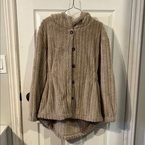 Cozy Tan Button-Up Sherpa Jacket